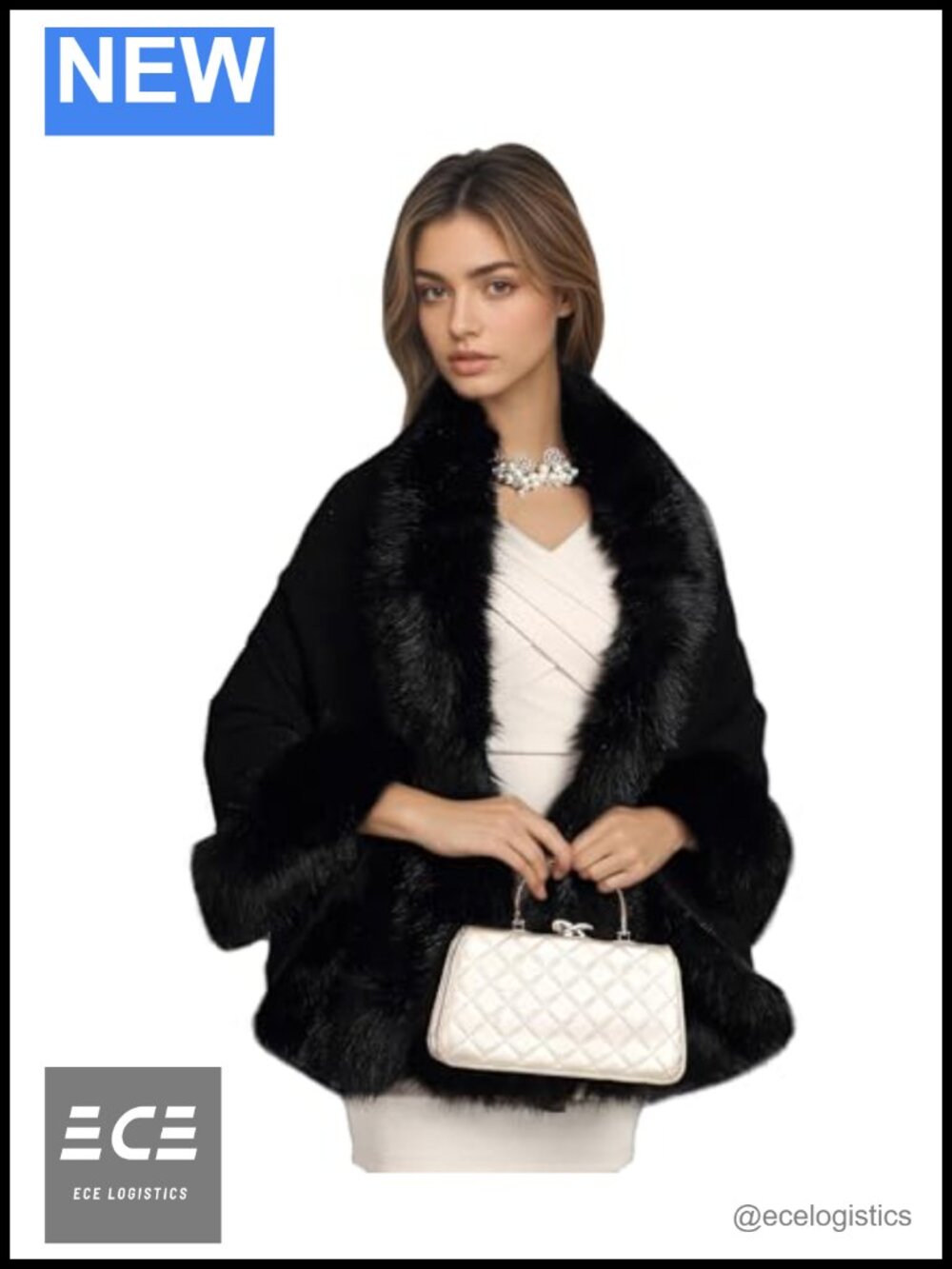 Luxury Faux Fur Shawl Wrap for Weddings